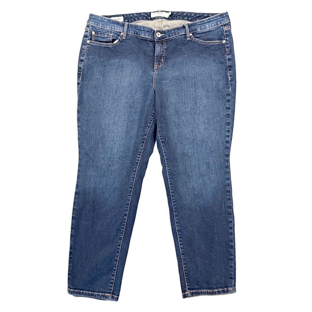 Torrid Denim Womens 22R Boyfriend Jeans First At Fit Stretch Medium Wash Plus